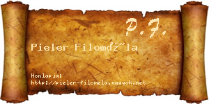 Pieler Filoméla névjegykártya